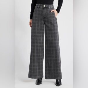 NWOT.  Wit & Wisdom Ab’Solution Ultra Skyrise
Plaid Wide Leg
Jeans